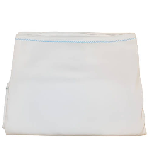 Picot Trim Blanket (White/Blue)