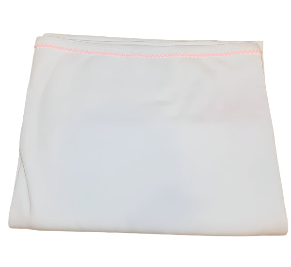 Picot Trim Blanket (White/Pink)