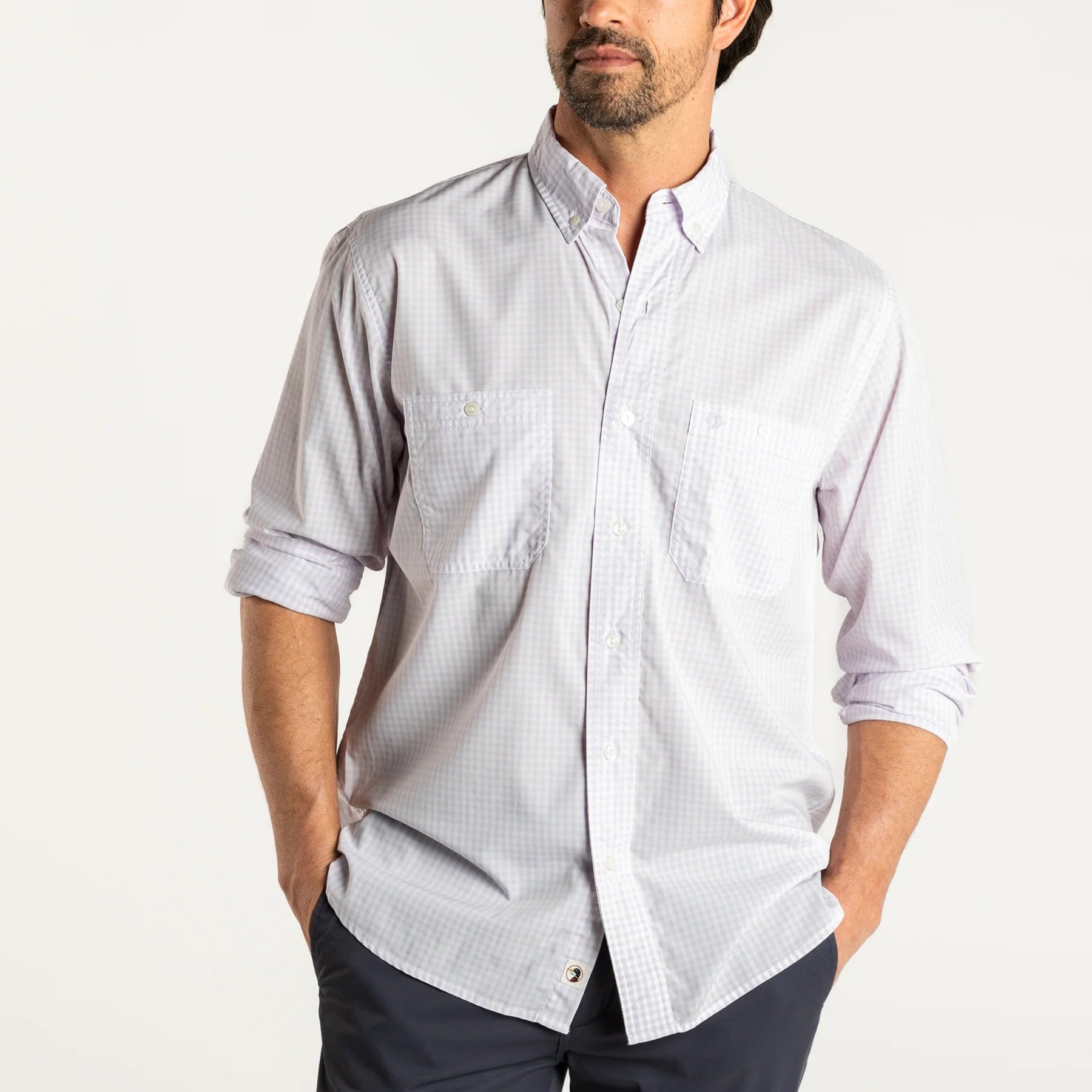 Duck Head Bryson Gingham Guide Shirt - Faded Periwinkle