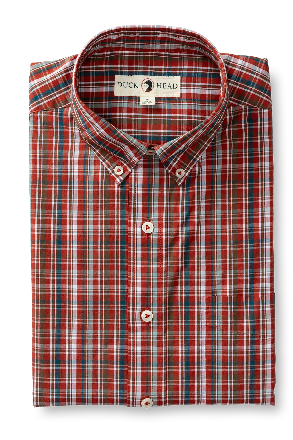 Duck Head - Cotton Poplin Watkins Plaid Shirt (Red Ochre) FINAL SALE