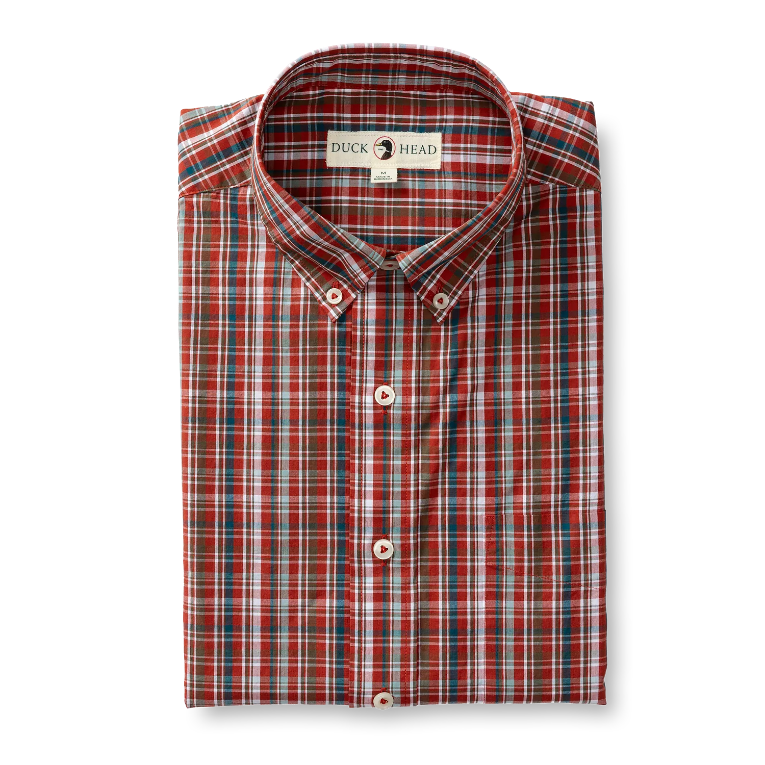 Duck Head - Cotton Poplin Watkins Plaid Shirt (Red Ochre)