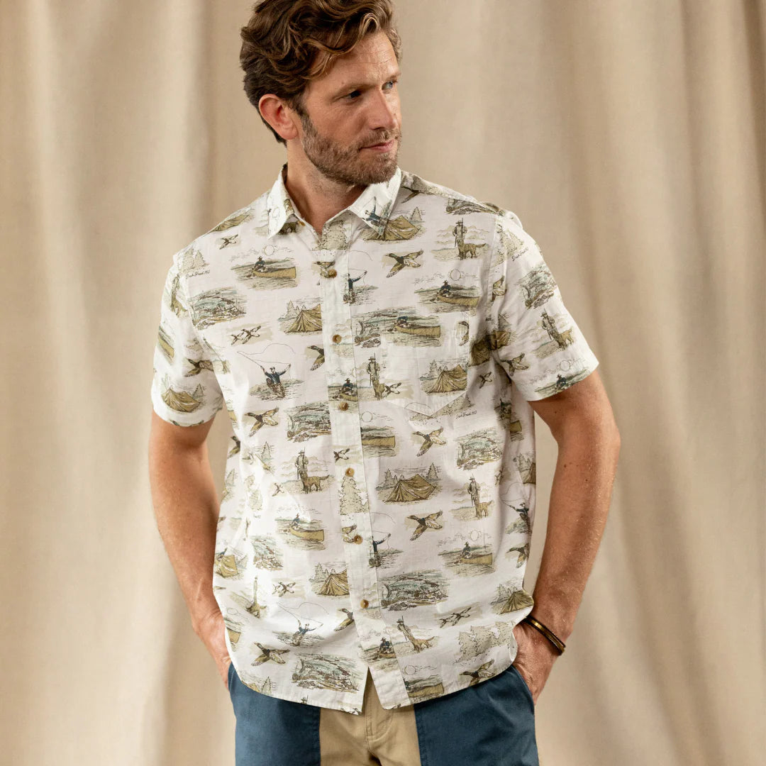 Duck Head - Printed Camp Shirt (Soft White)