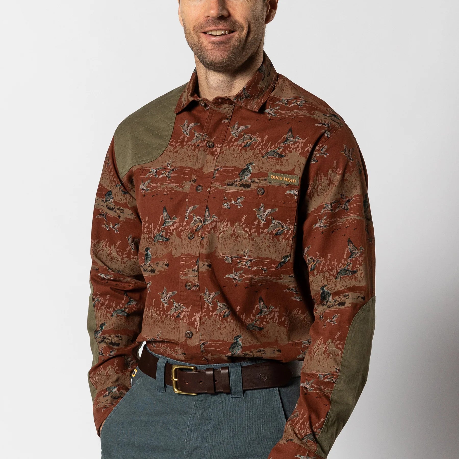 Duck Head - Woodland Shooting Shirt (Saddle Brown Print)
