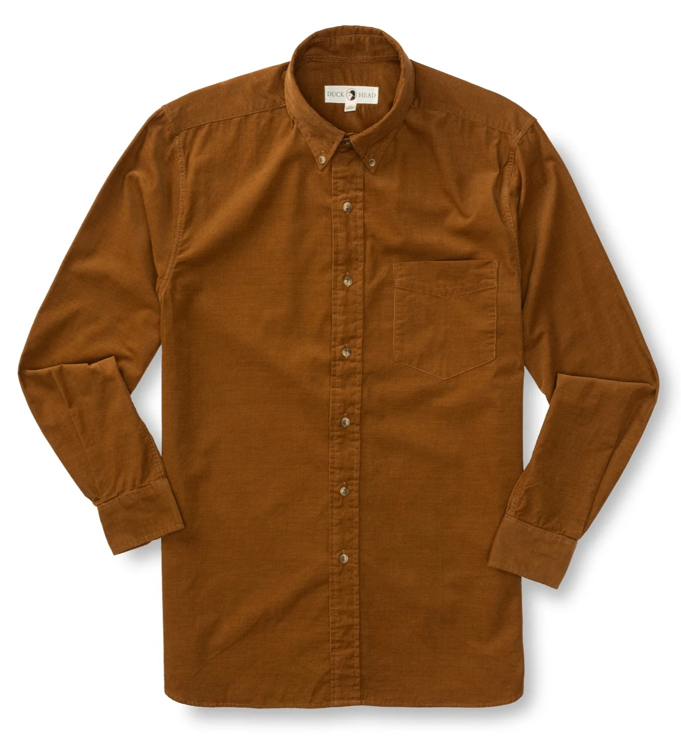 Duck Head - Cotton Corduroy Whitman Solid Shirt (Dark Amber)