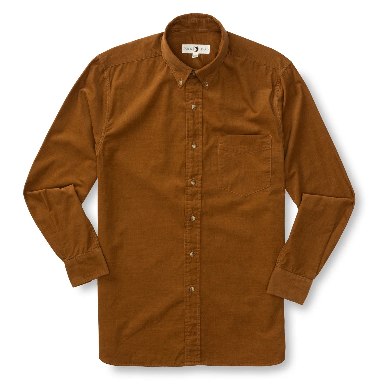 Duck Head - Cotton Corduroy Whitman Solid Shirt (Dark Amber)