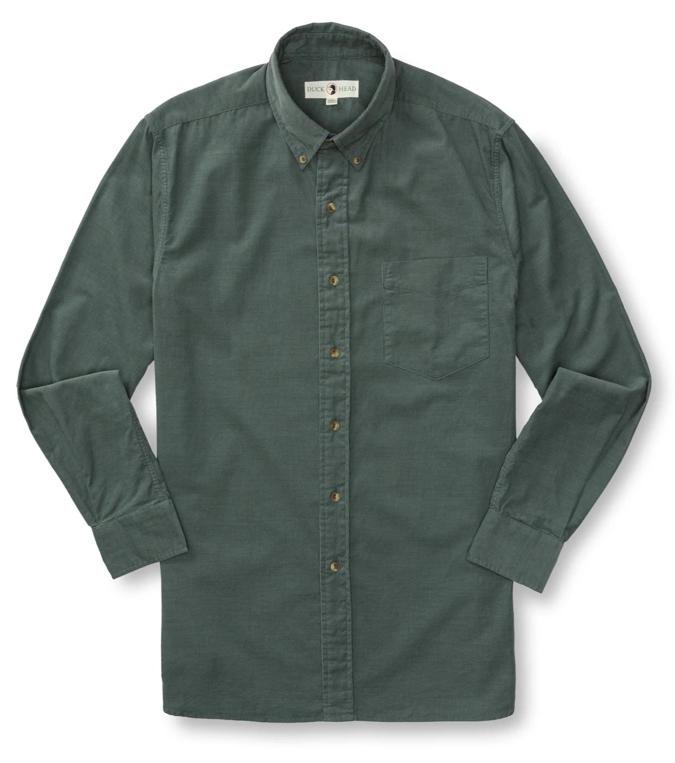 Duck Head - Cotton Corduroy Whitman Solid Shirt LS (Balsam Green)