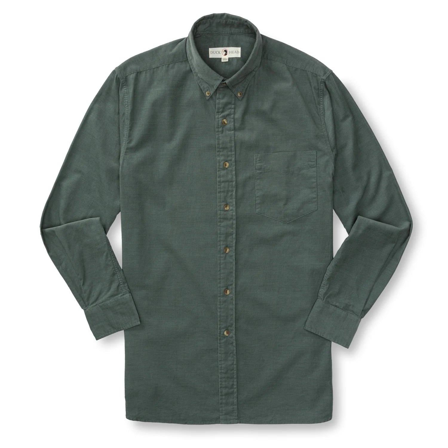 Duck Head - Cotton Corduroy Whitman Solid Shirt LS (Balsam Green)