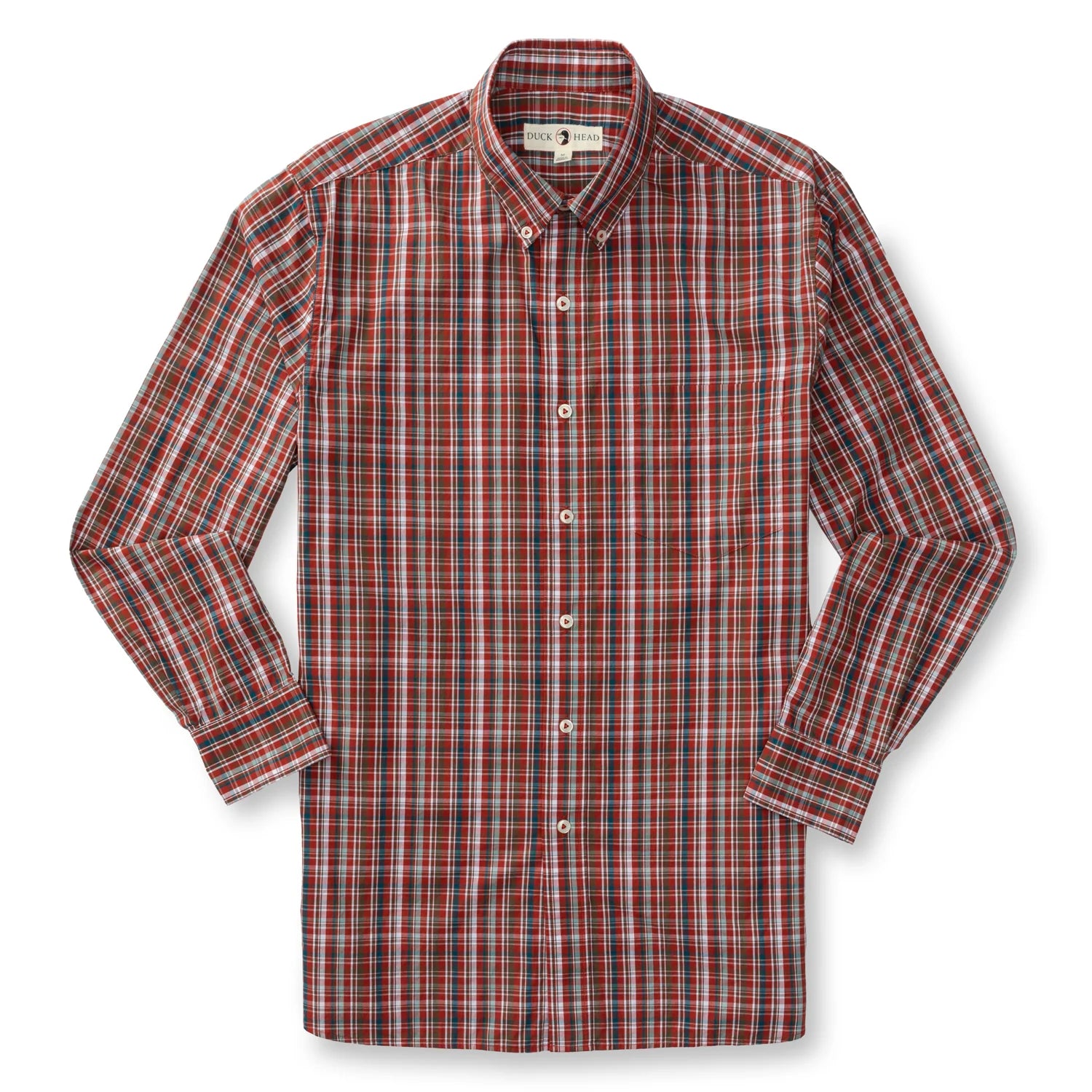 Duck Head - Cotton Poplin Watkins Plaid Shirt (Red Ochre)