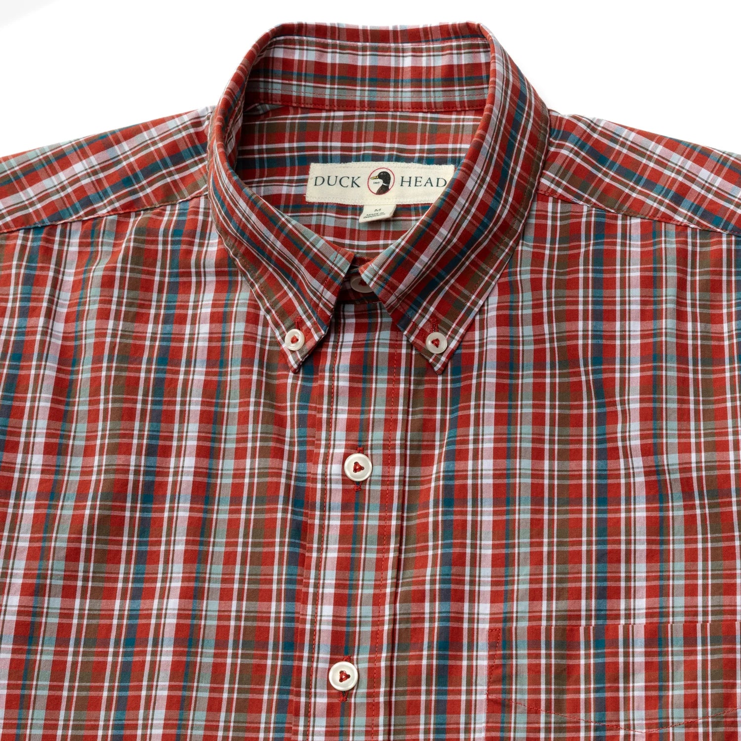 Duck Head - Cotton Poplin Watkins Plaid Shirt (Red Ochre)