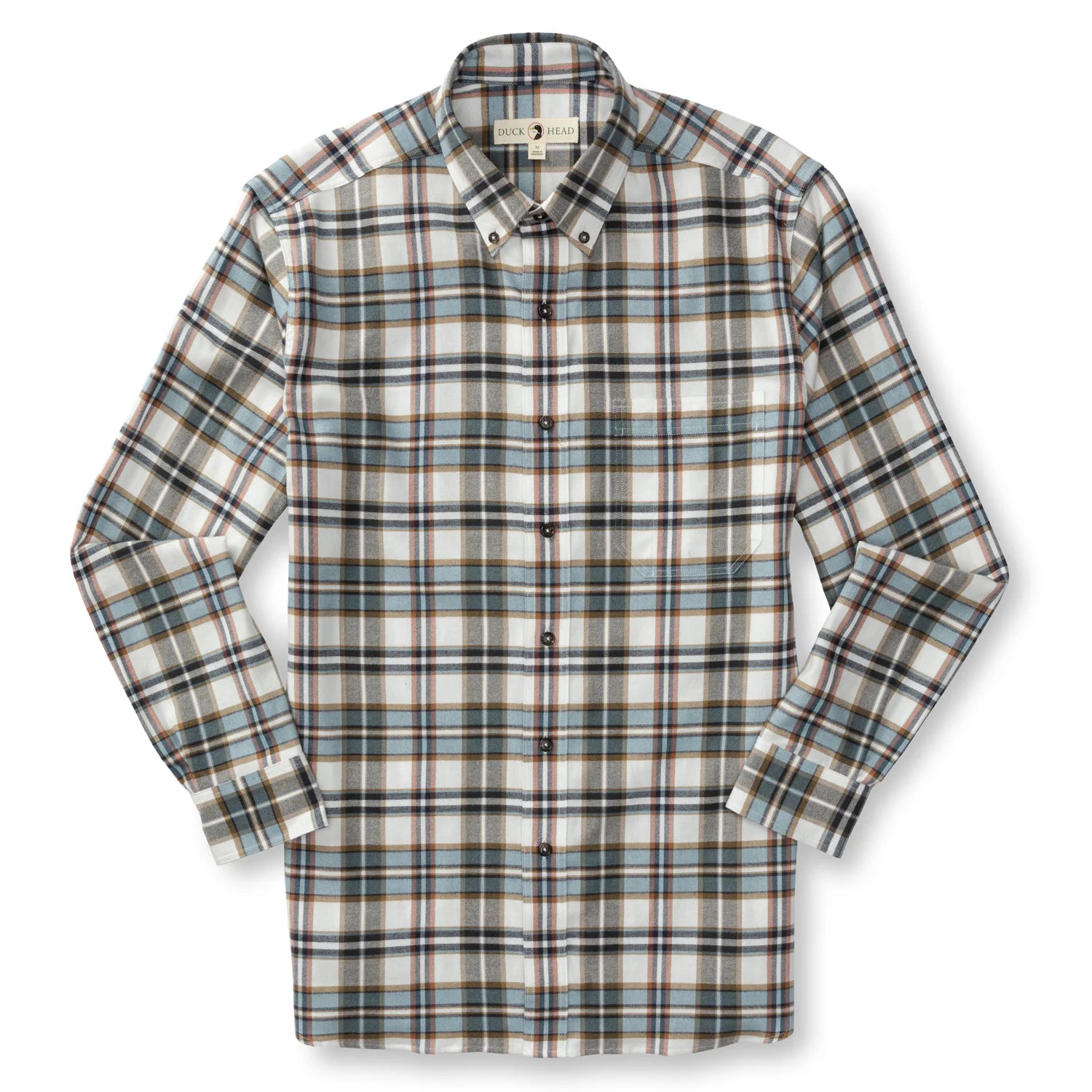 Duck Head - Cotton Flannel Russin Plaid Shirt (Soft White)