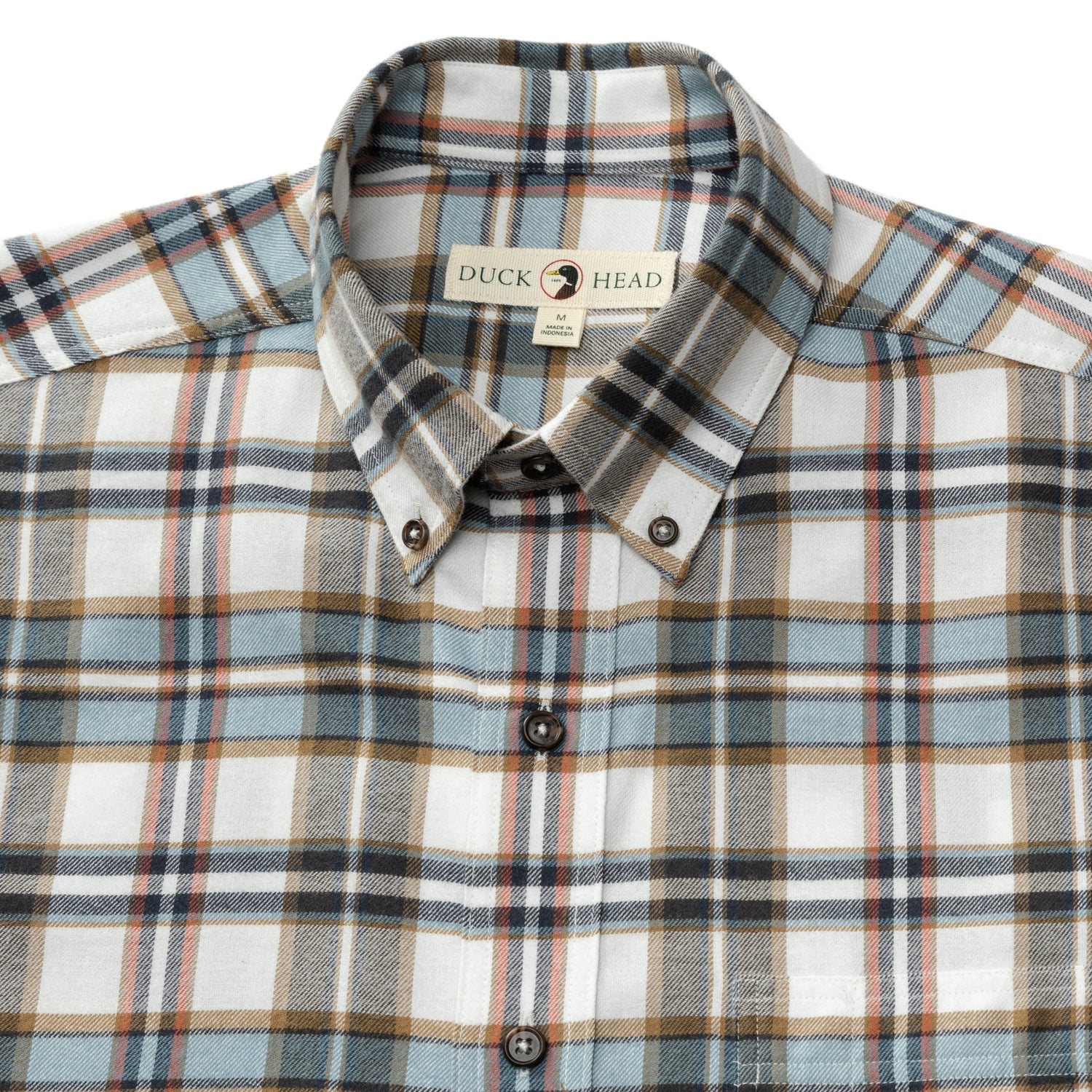 Duck Head - Cotton Flannel Russin Plaid Shirt (Soft White)