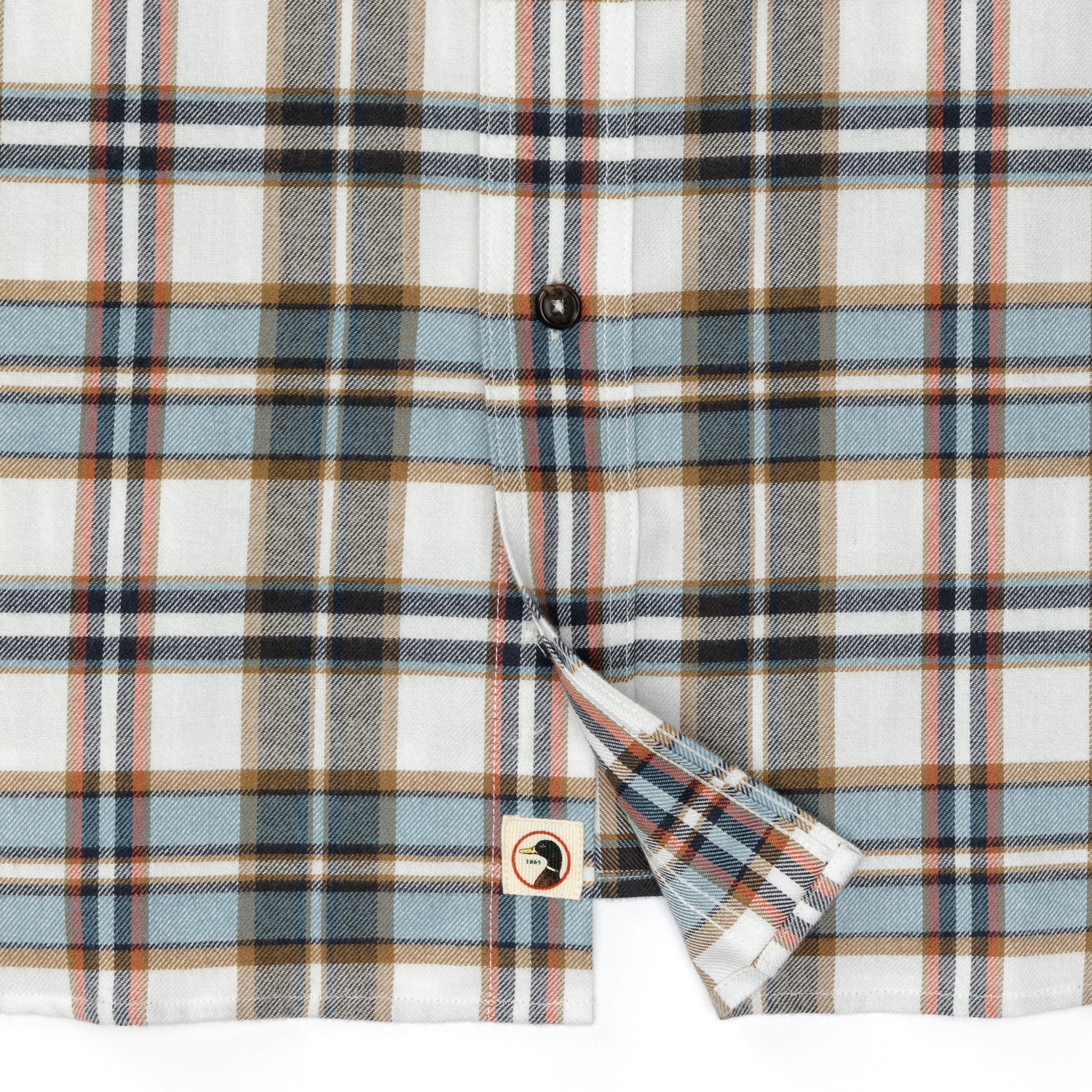 Duck Head - Cotton Flannel Russin Plaid Shirt (Soft White)