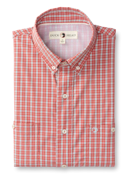 Duck Head - Performance Poplin Guide Shirt Sherman Plaid (Sunwashed Red)