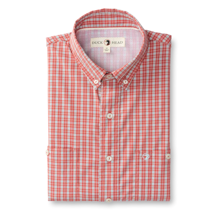 Duck Head - Performance Poplin Guide Shirt Sherman Plaid (Sunwashed Red)