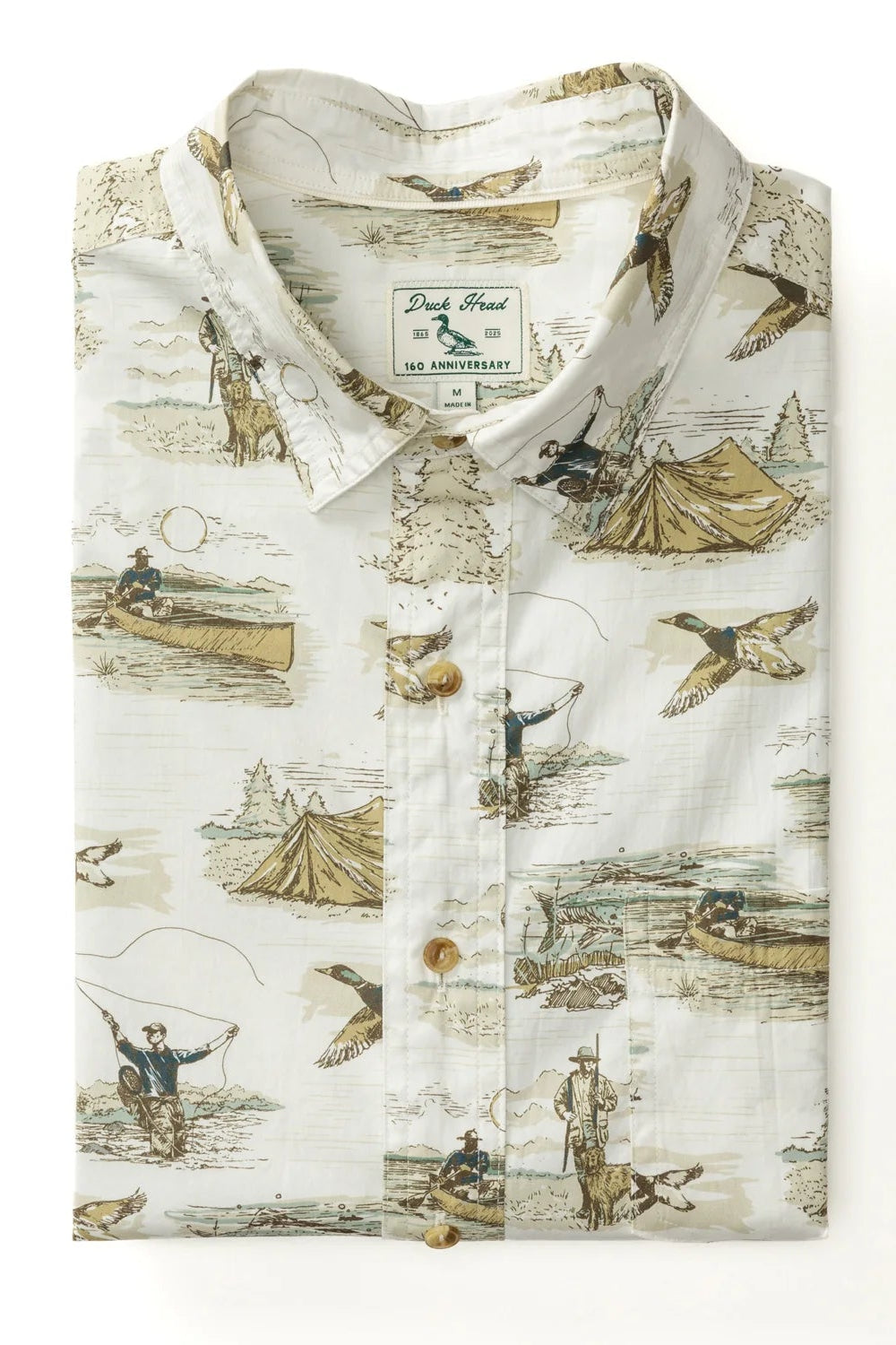 Duck Head - Printed Camp Shirt (Soft White)