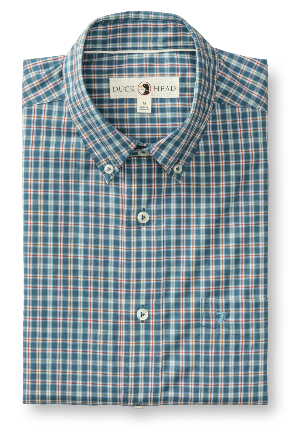 Duck Head - Performance Poplin Sport Shirt Fallon Plaid (Teal Blue)