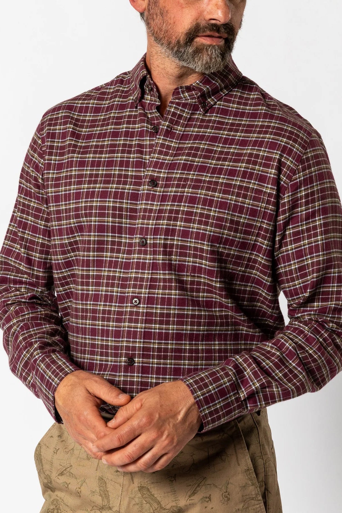 Duck Head - Cotton Flannel Sport Shirt Abott Plaid (Fig)