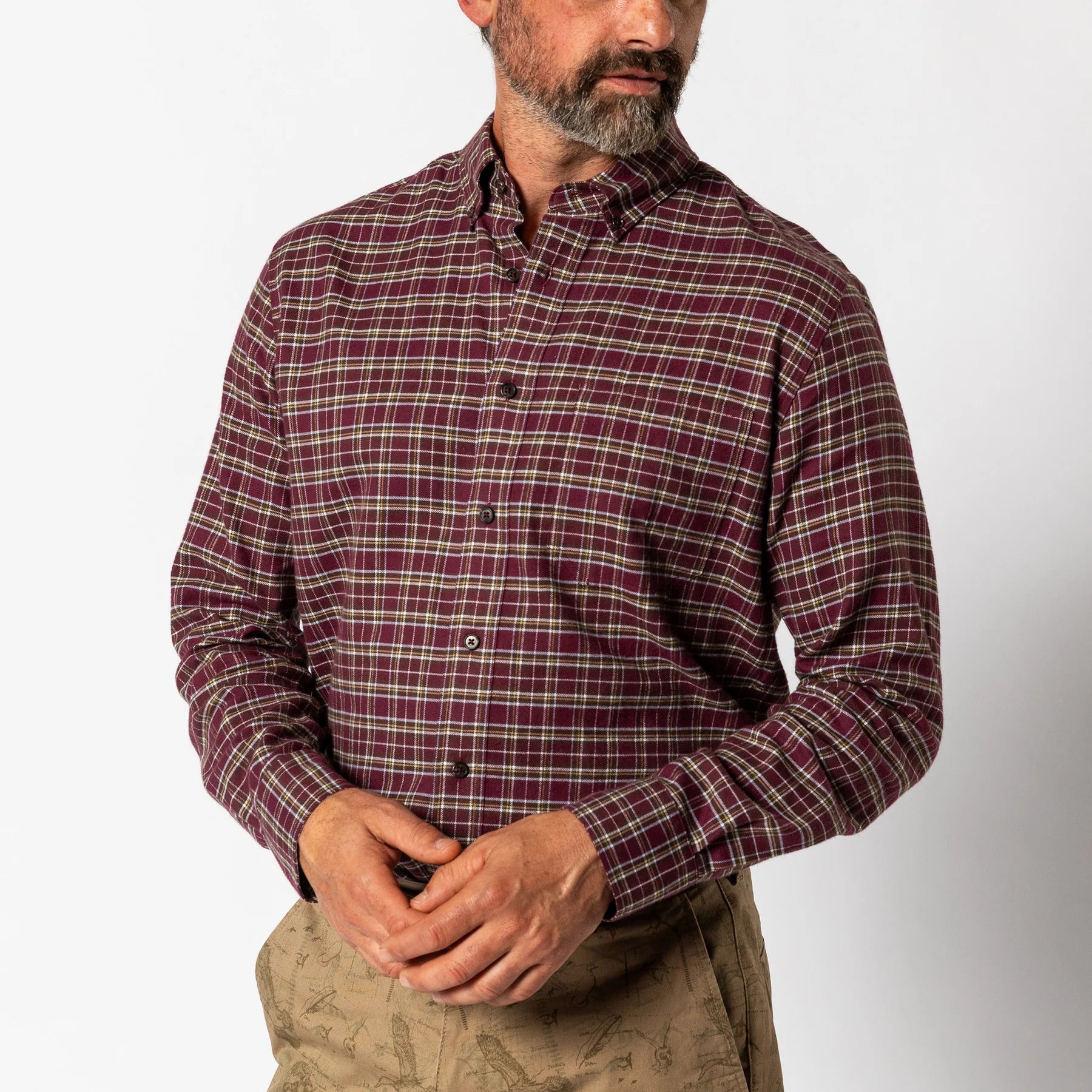Duck Head - Cotton Flannel Sport Shirt Abott Plaid (Fig)