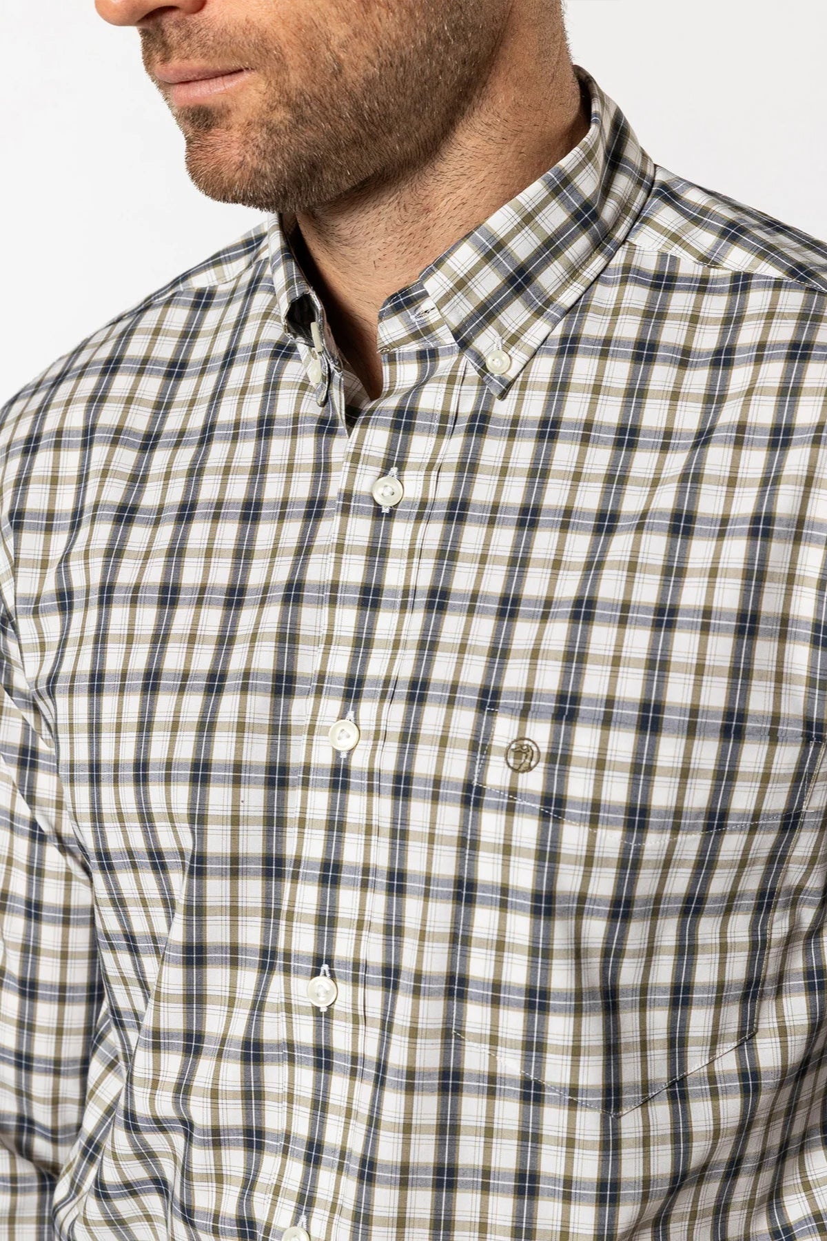 Duck Head - Performance Poplin Sport Shirt Joplin Plaid (Navy)