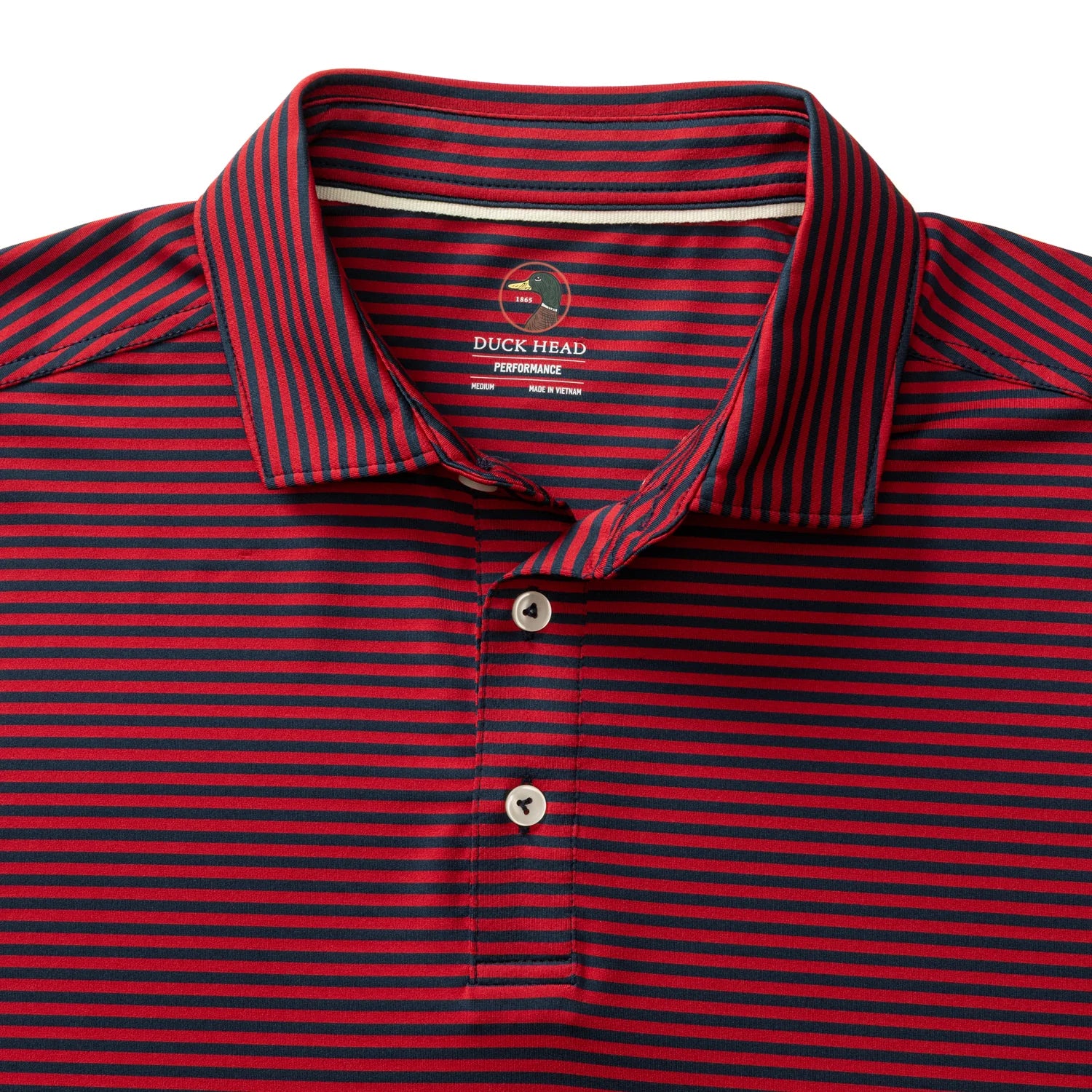Duck Head - Long Drive Performance Polo Kirk Stripe (Rio Red)