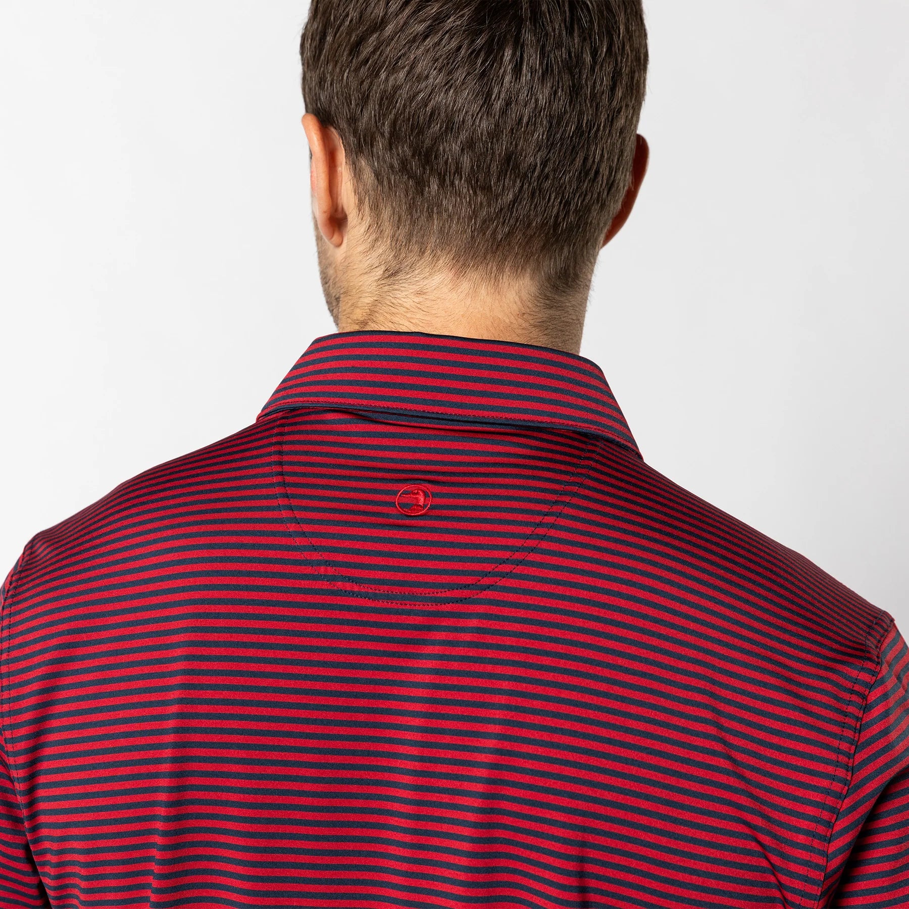 Duck Head - Long Drive Performance Polo Kirk Stripe (Rio Red)