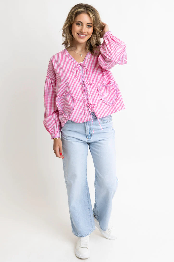 Karlie - Vintage Heart Top (Pink)