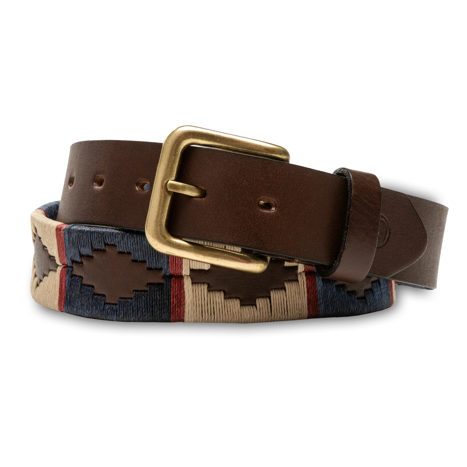 Duck Head - Woven Leather Polo Belt (Navy)