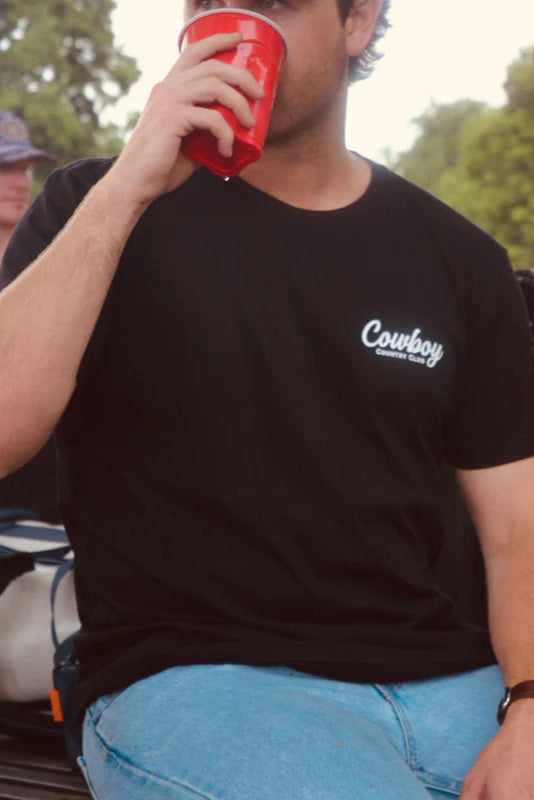Cowboy Country Club - Cursive Club Graphic Tee (Black)