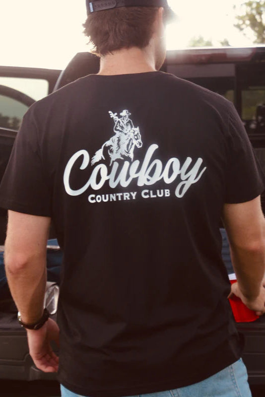 Cowboy Country Club - Cursive Club Graphic Tee (Black)