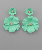 Double Flower Earrings (Mint)