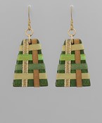 Colorful Trapezoid Earrings (Olive)