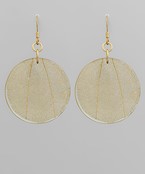 Round Resin Earrings (Gold Leaf)