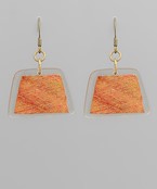 Trapezoid Resin Earrings (Orange)