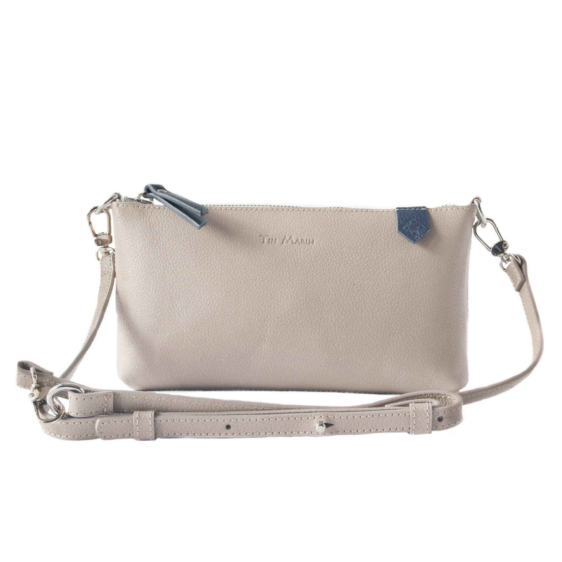 Elia Multiway Leather Clutch Bag - Gray