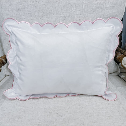 Scalloped Pillowcase  (Light Pink)
