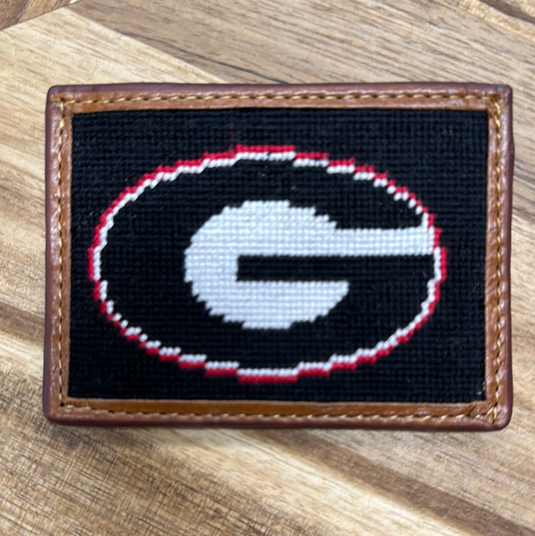 Georgia Needlepoint Card Wallet (Black)