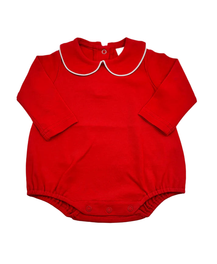 Long Sleeve Collared Bubble (Red)
