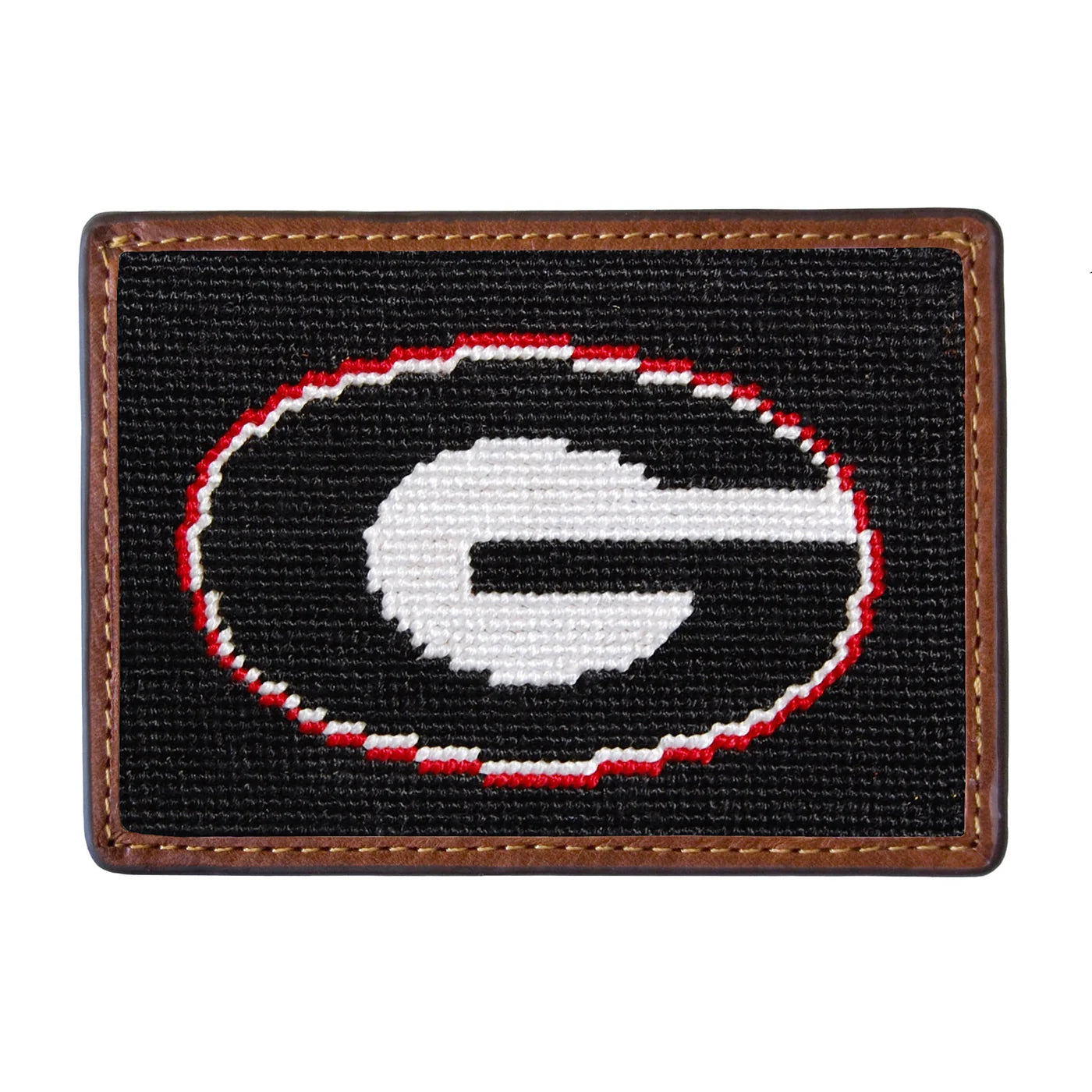Needlepoint Card Wallet - Georgia G (Black)