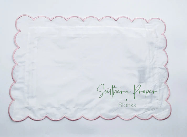 Scalloped Pillowcase  (Light Pink)