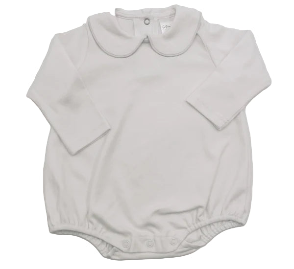 Long Sleeve Collared Bubble (White)