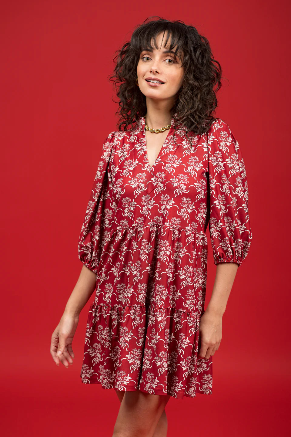 Smith & Quinn - Tory Dress (Ribbon Bouquet Red)