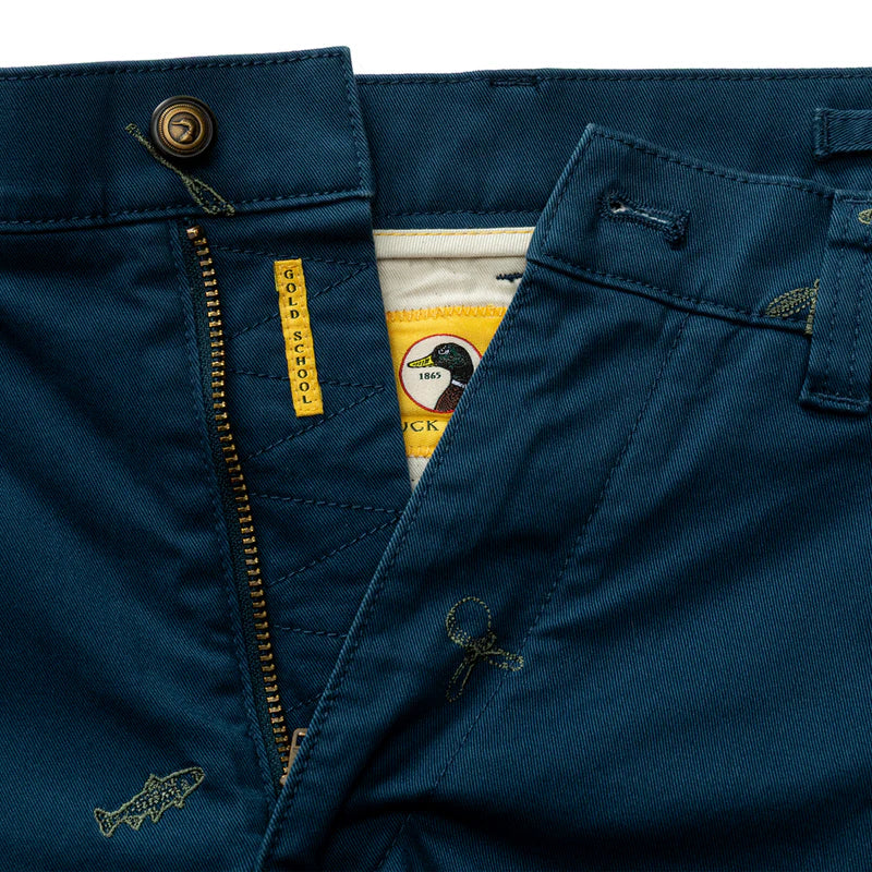 Duck Head - Gold School Chino Short (Emb Mallard Blue)
