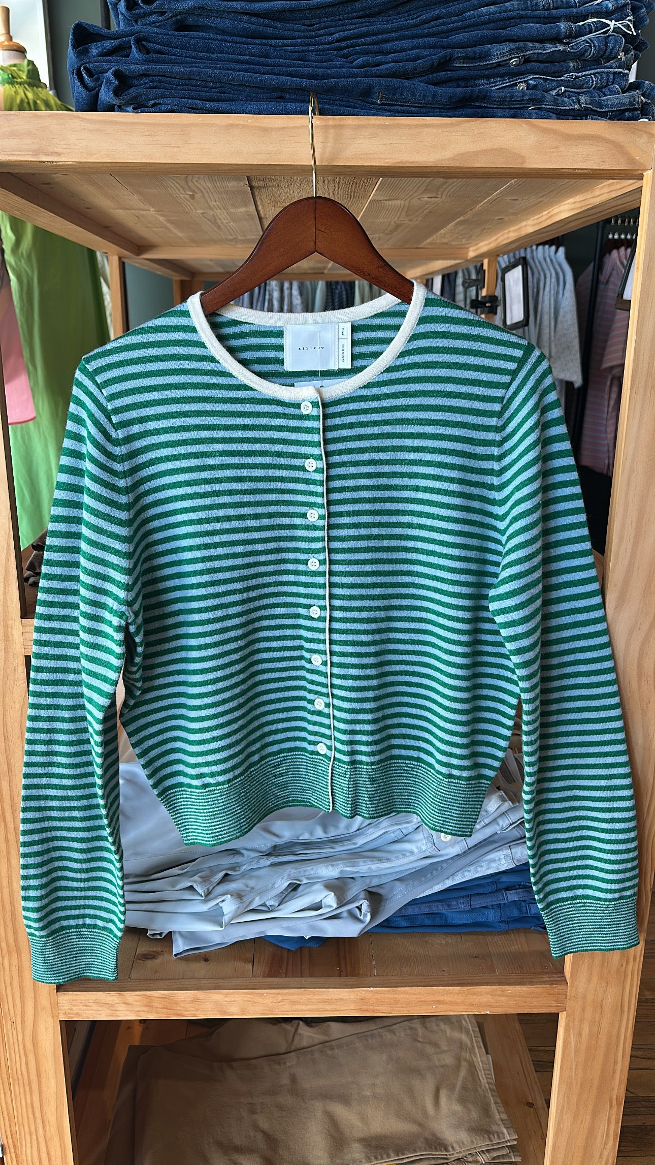 Monica Cardigan - Green/Blue