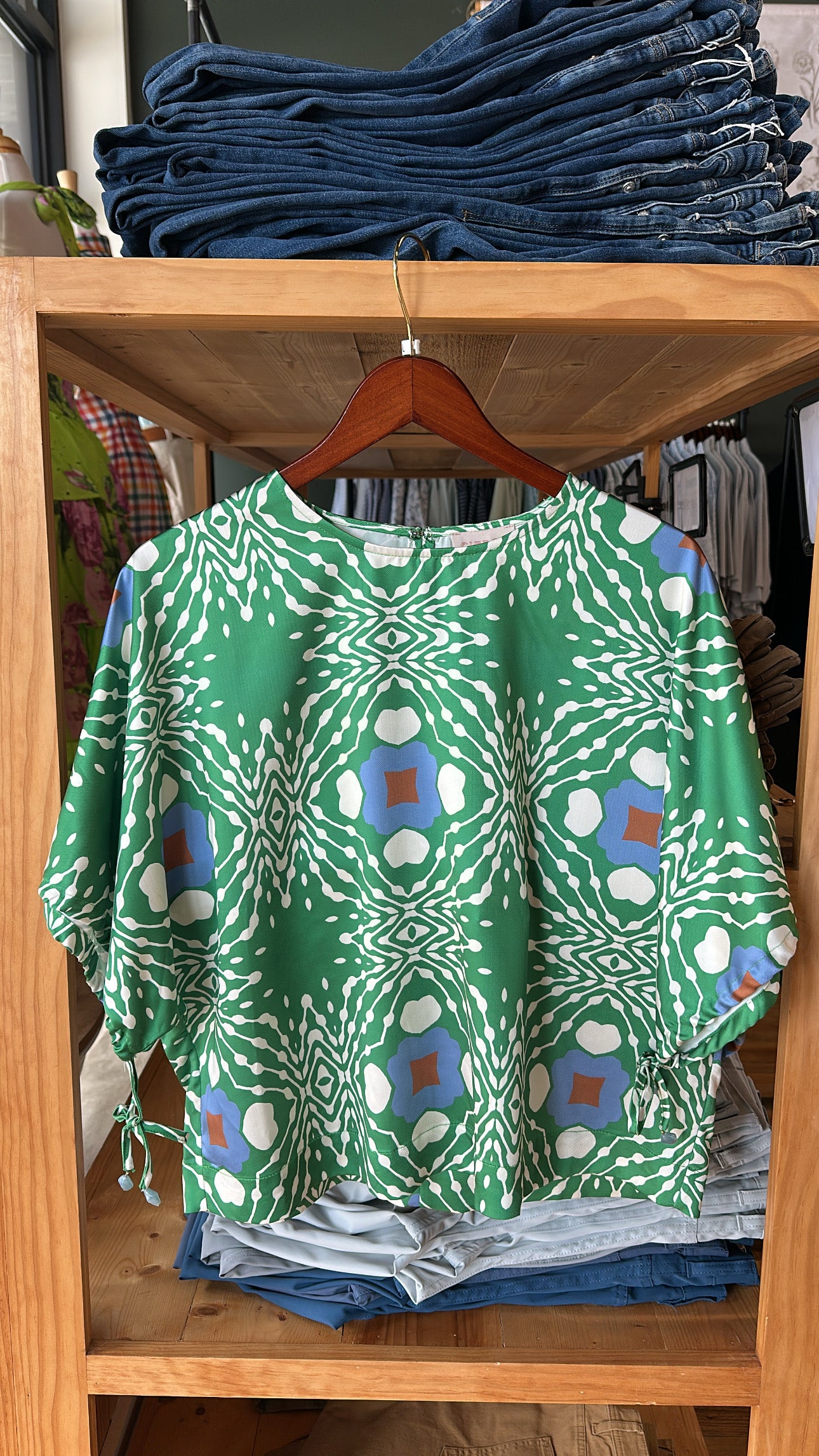 Brigette Blouse (Green Multi)