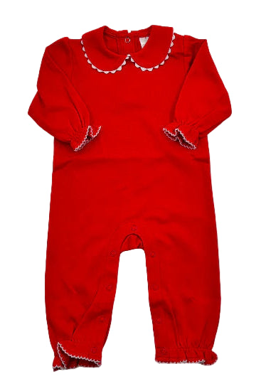 Scalloped Romper (Red)