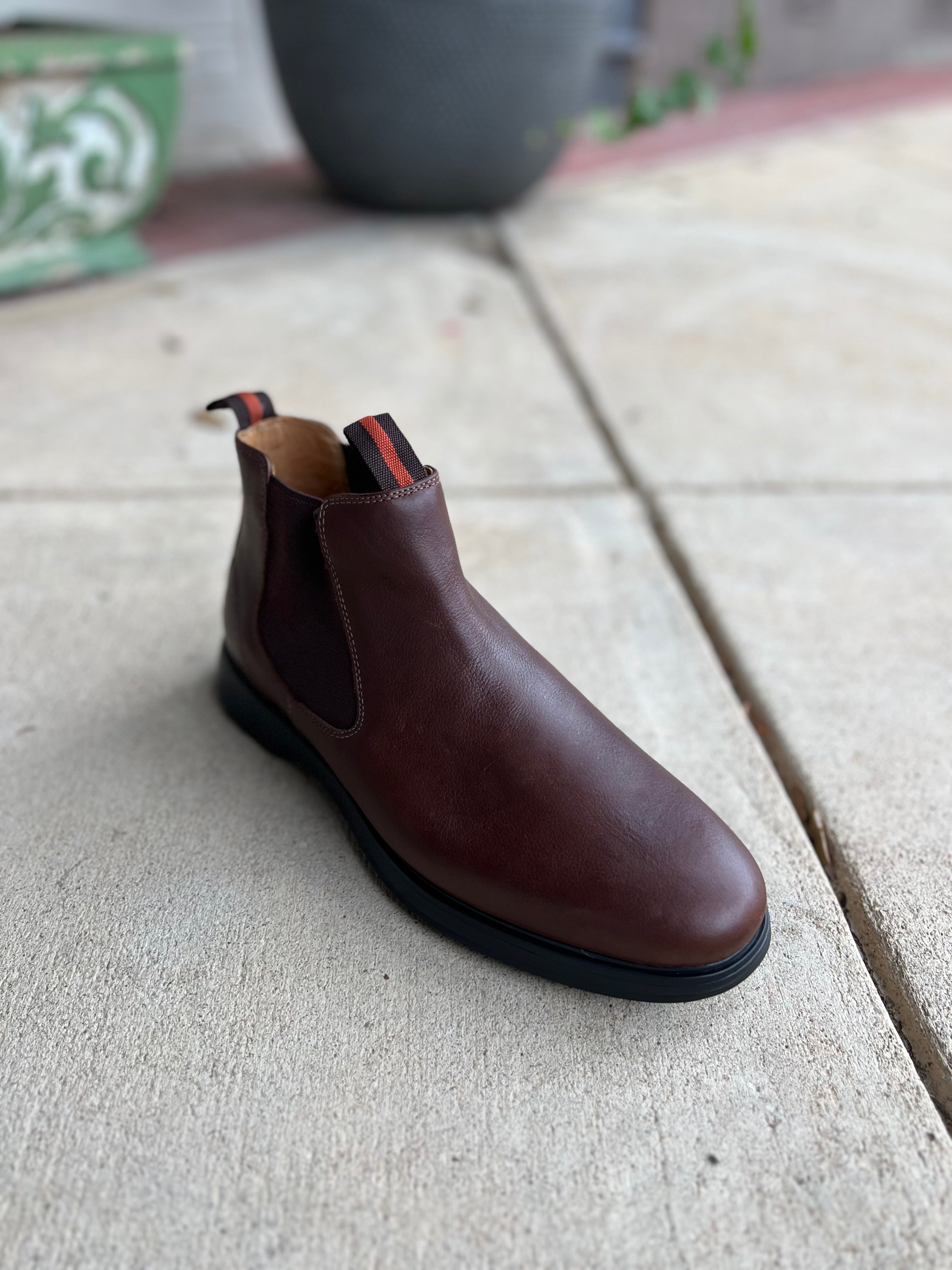 Windsor Oiled Waterproof Saddle Leather Chelsea Boot -Chocolate
