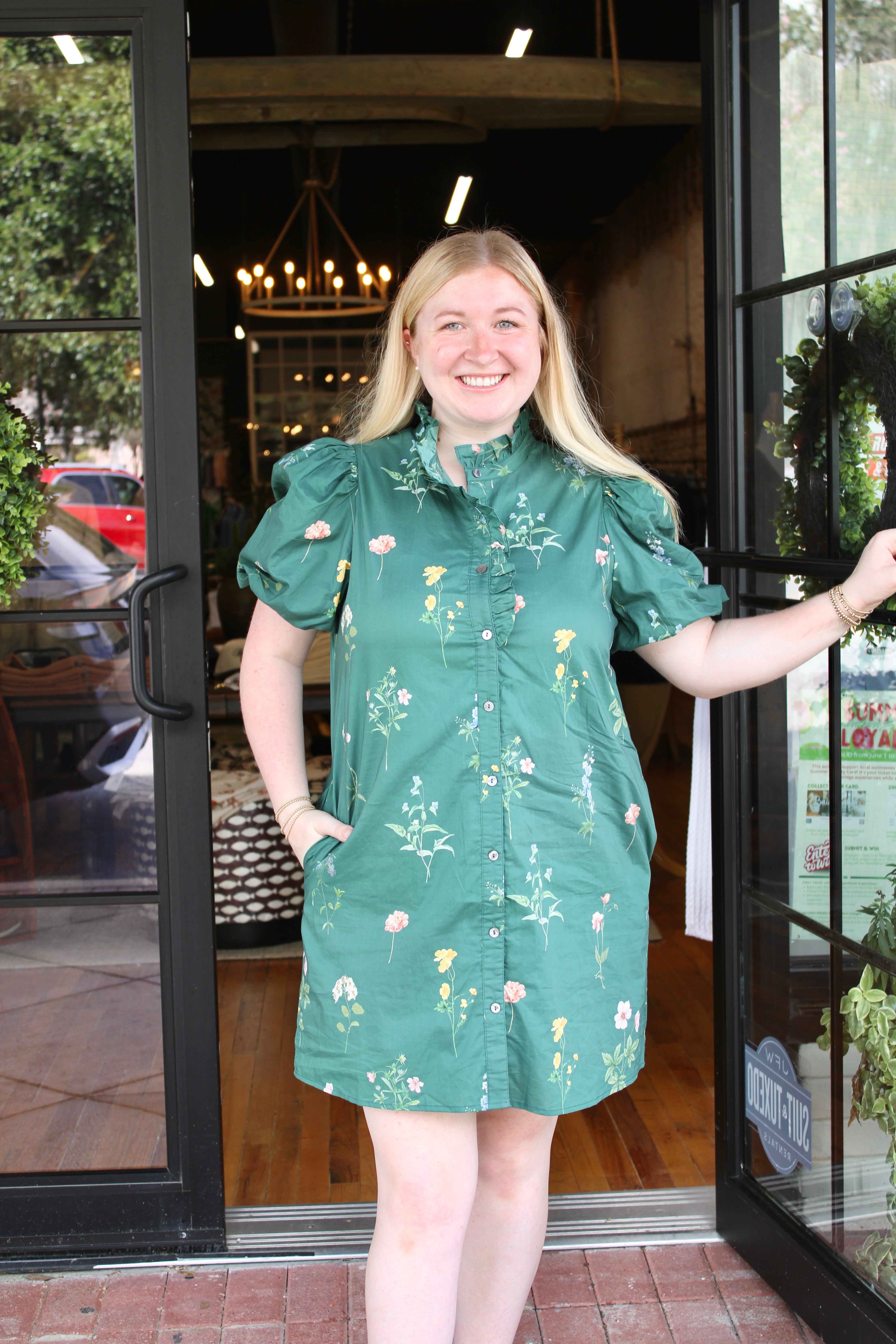 Mia Dress (Hunter Green)