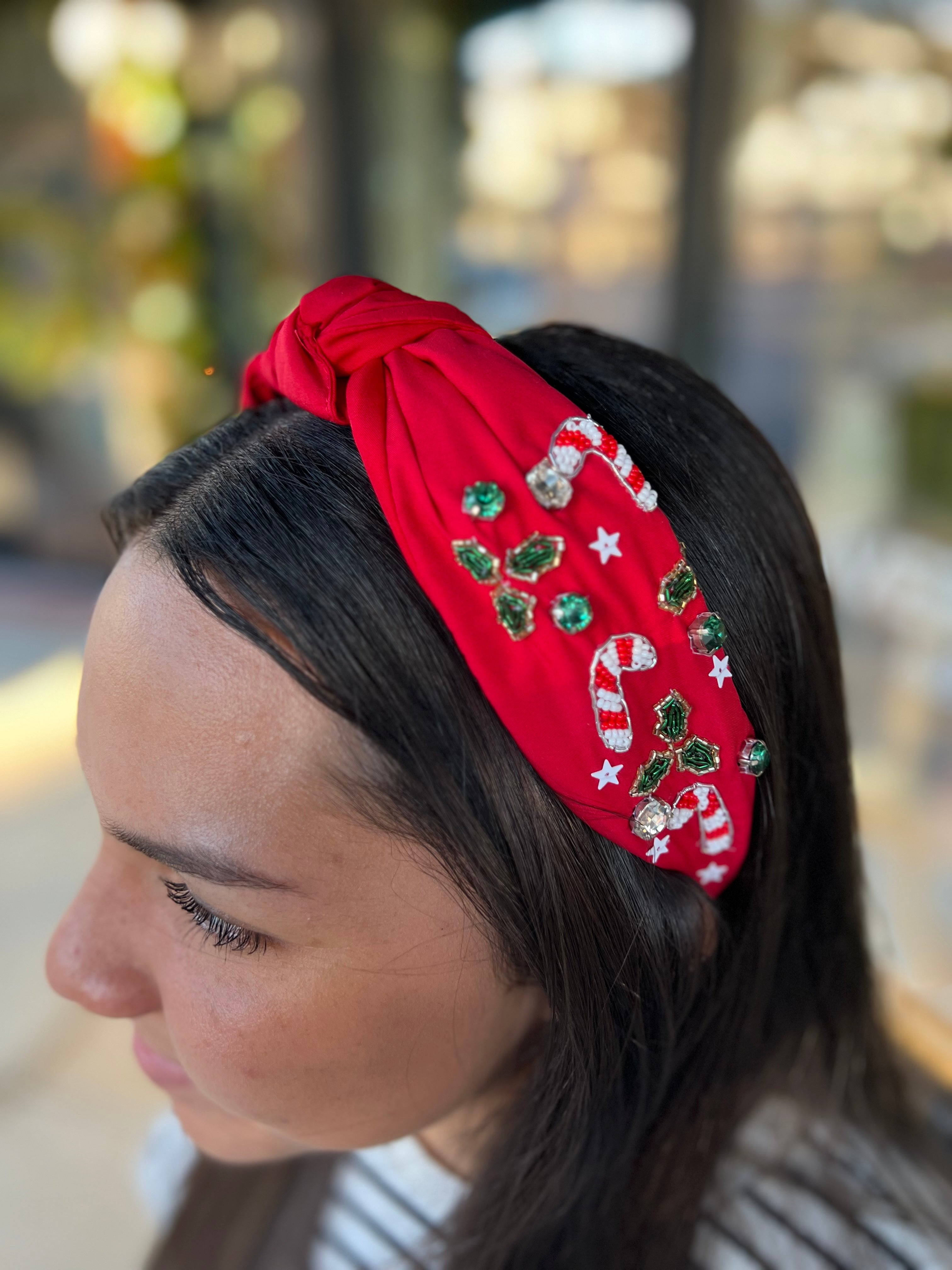 Candy Cane Headband - Red