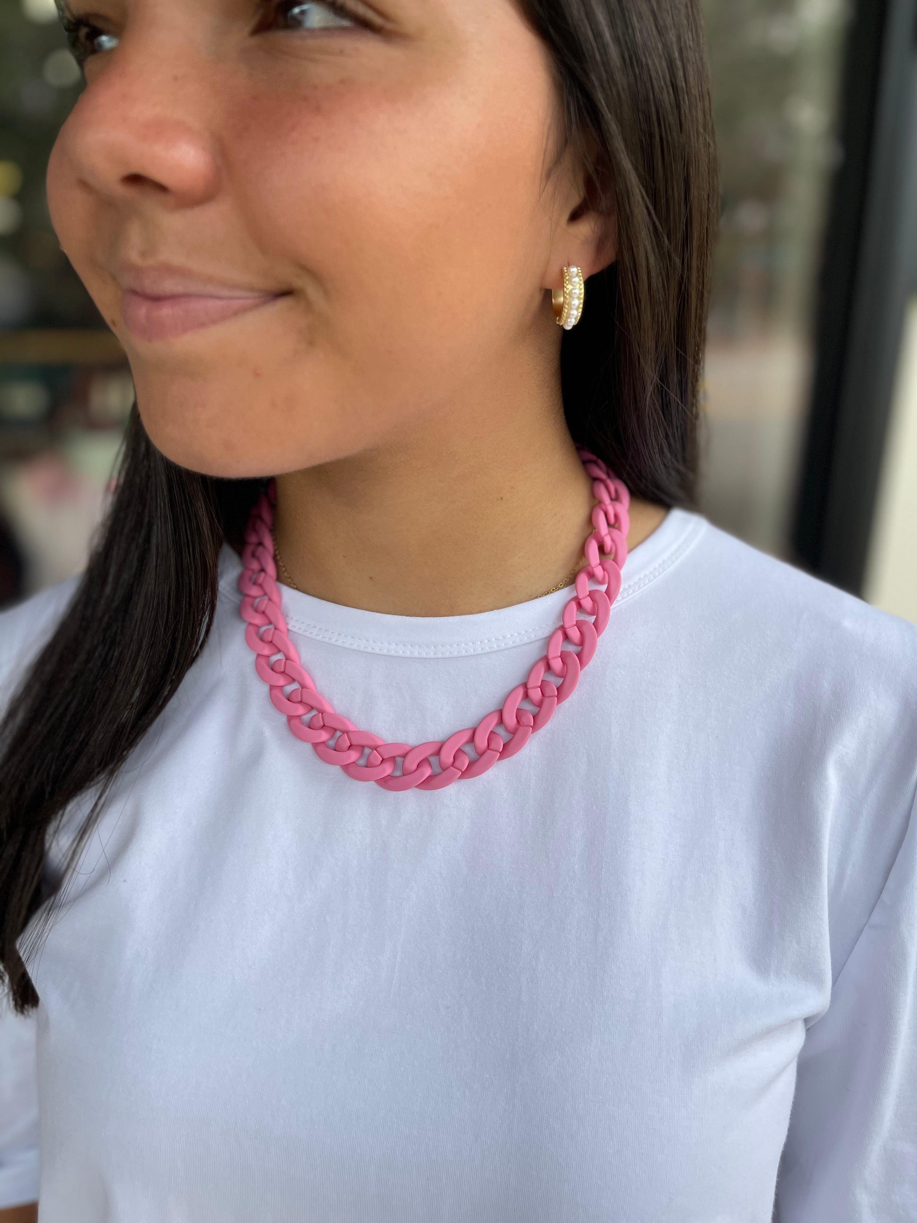 Links Necklace - Pink *Final Sale*