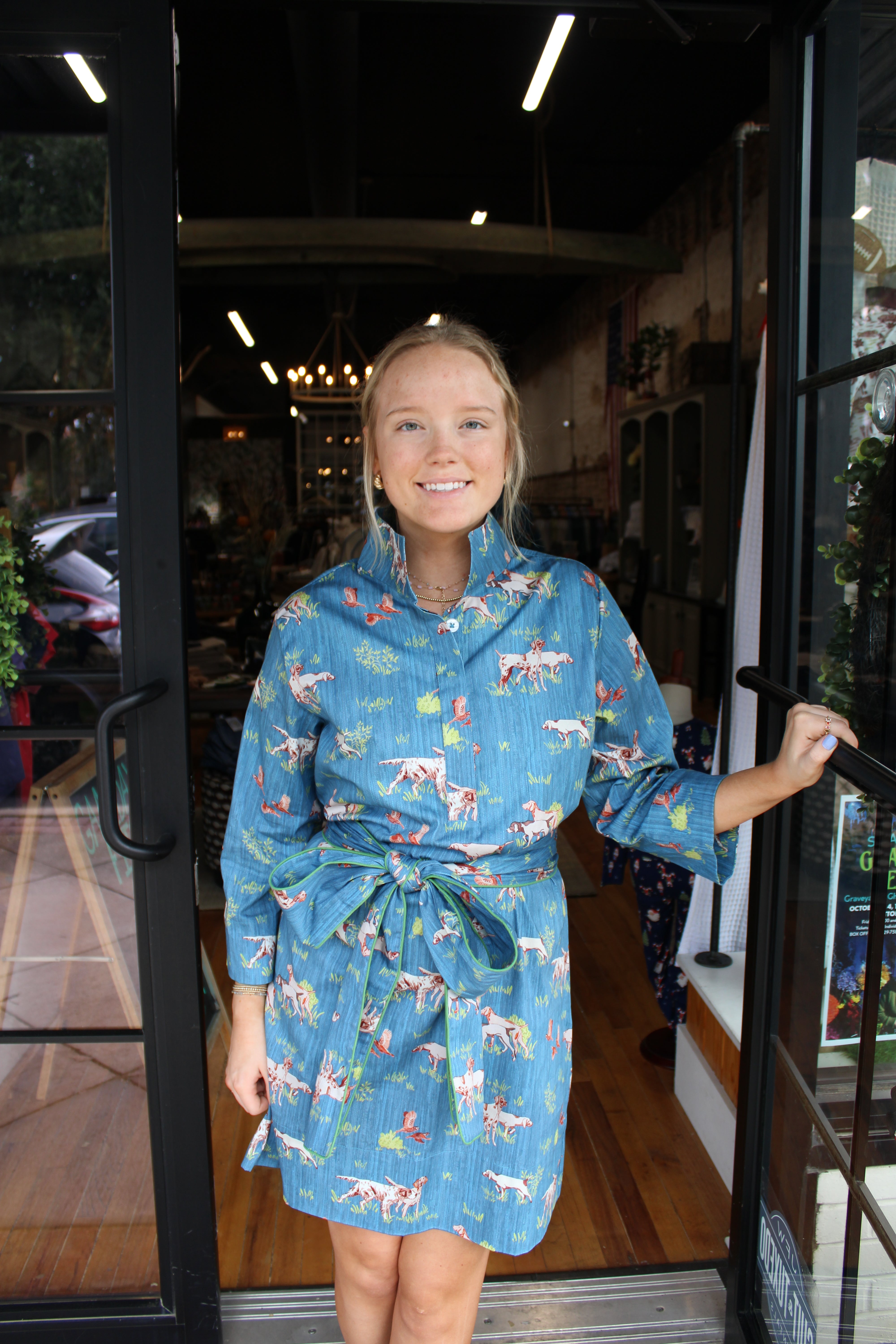 Holly Shae - Arden Dress (Dogs on the Hunt Blue)